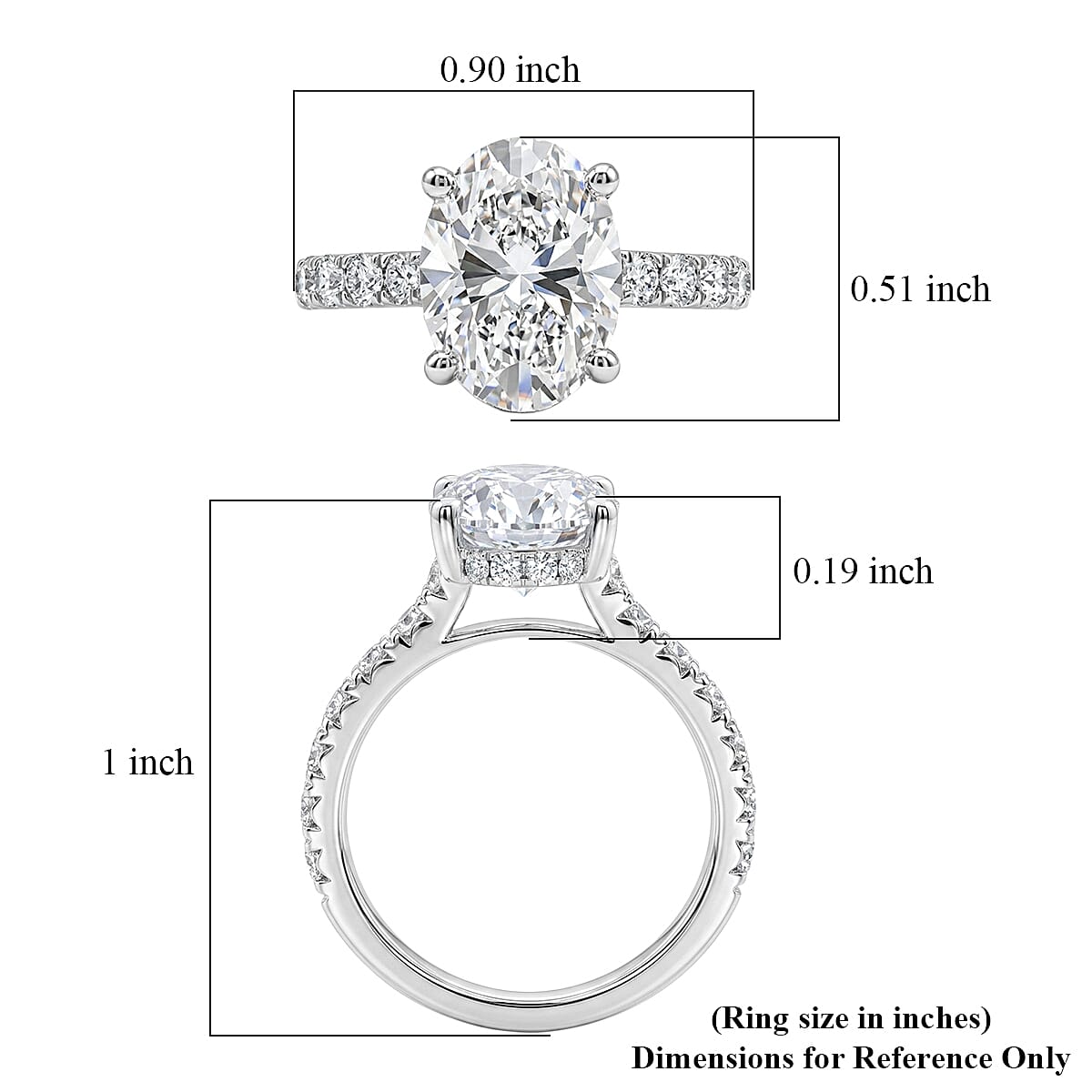 Luxuriant Lab Grown Diamond 5.00 ctw Engagement Ring in 14K White Gold (Size  6.0)  4.0 Grams