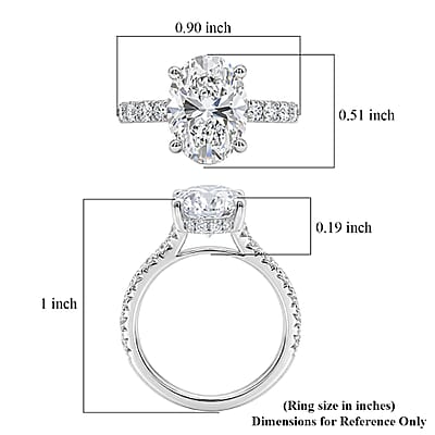 Luxuriant Lab Grown Diamond 5.00 ctw Engagement Ring in 14K White Gold (Size  6.0)  4.0 Grams