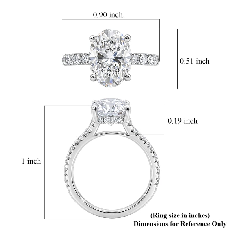 Luxuriant Lab Grown Diamond 5.00 ctw Engagement Ring in 14K White Gold (Size  7.0)  4.0 Grams