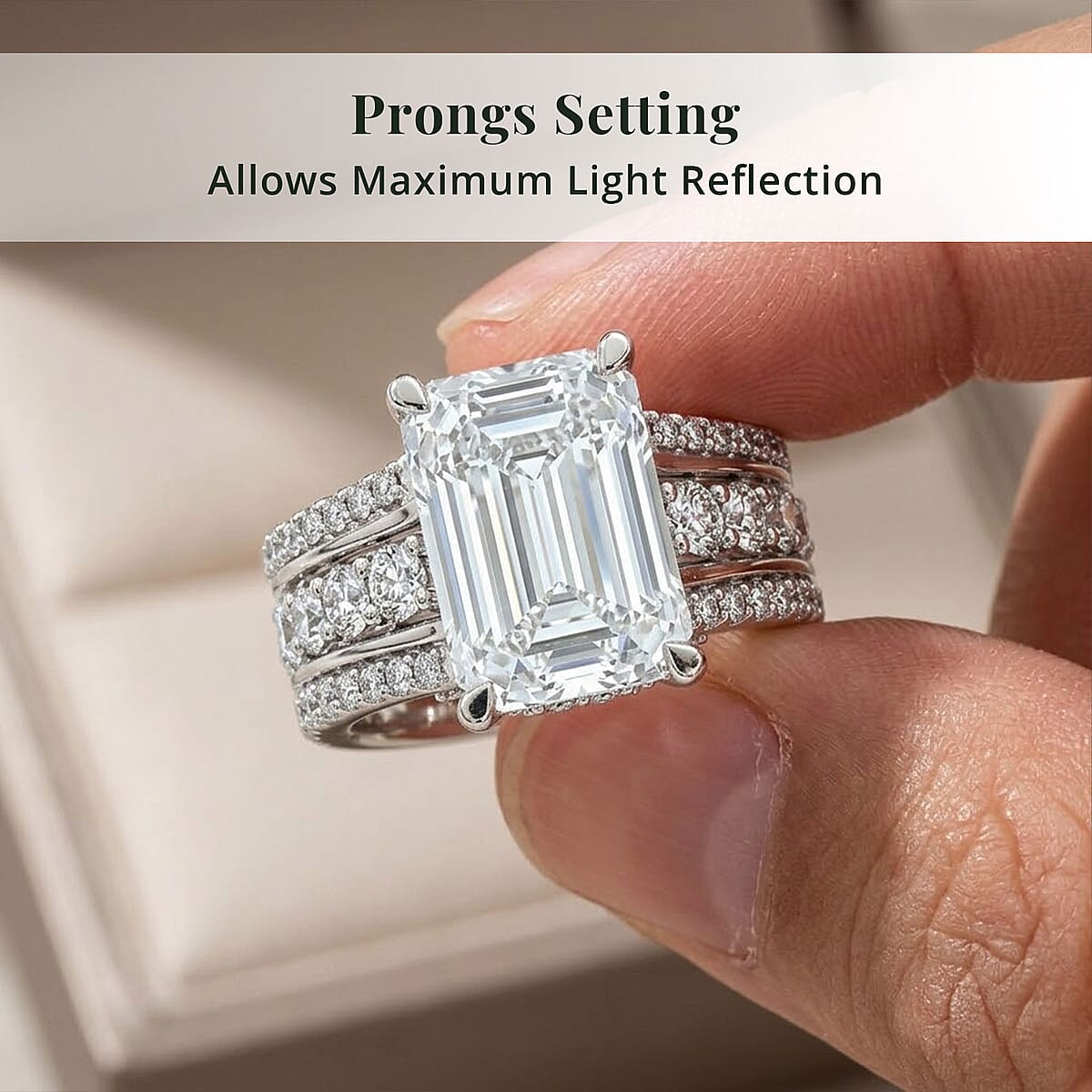Luxuriant Lab Grown Diamond 5.00 ctw Engagement Ring in 14K White Gold (Size  6.0)  7.0 Grams image number 5