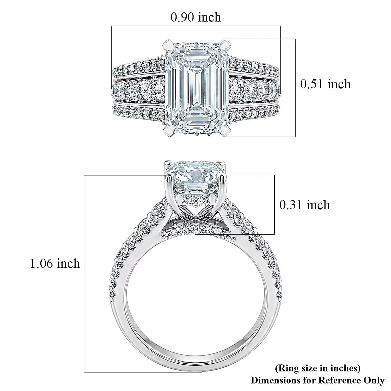 Luxuriant Lab Grown Diamond 5.00 ctw Engagement Ring in 14K White Gold (Size  6.0)  7.0 Grams