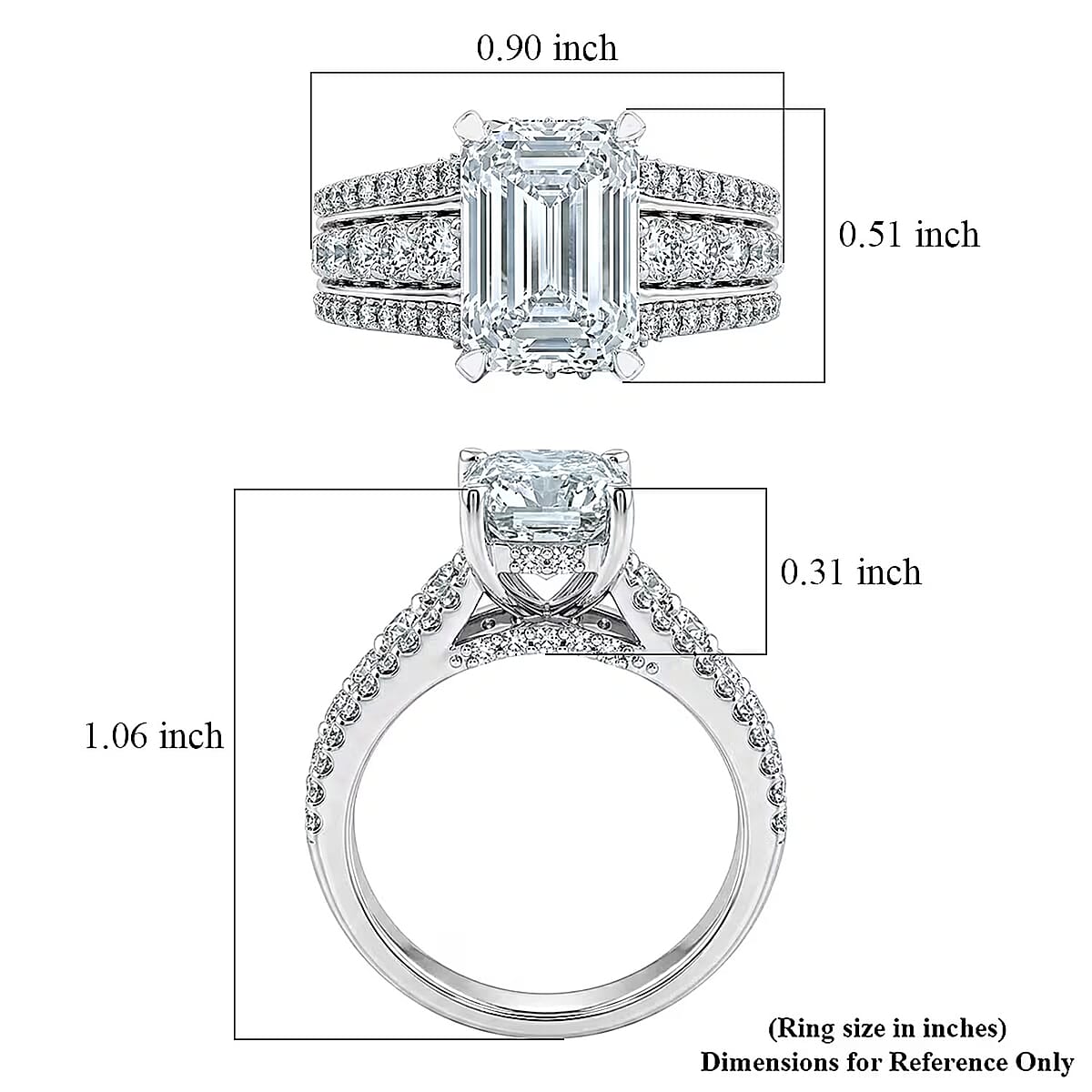 Luxuriant Lab Grown Diamond 5.00 ctw Engagement Ring in 14K White Gold (Size  6.0)  7.0 Grams image number 6