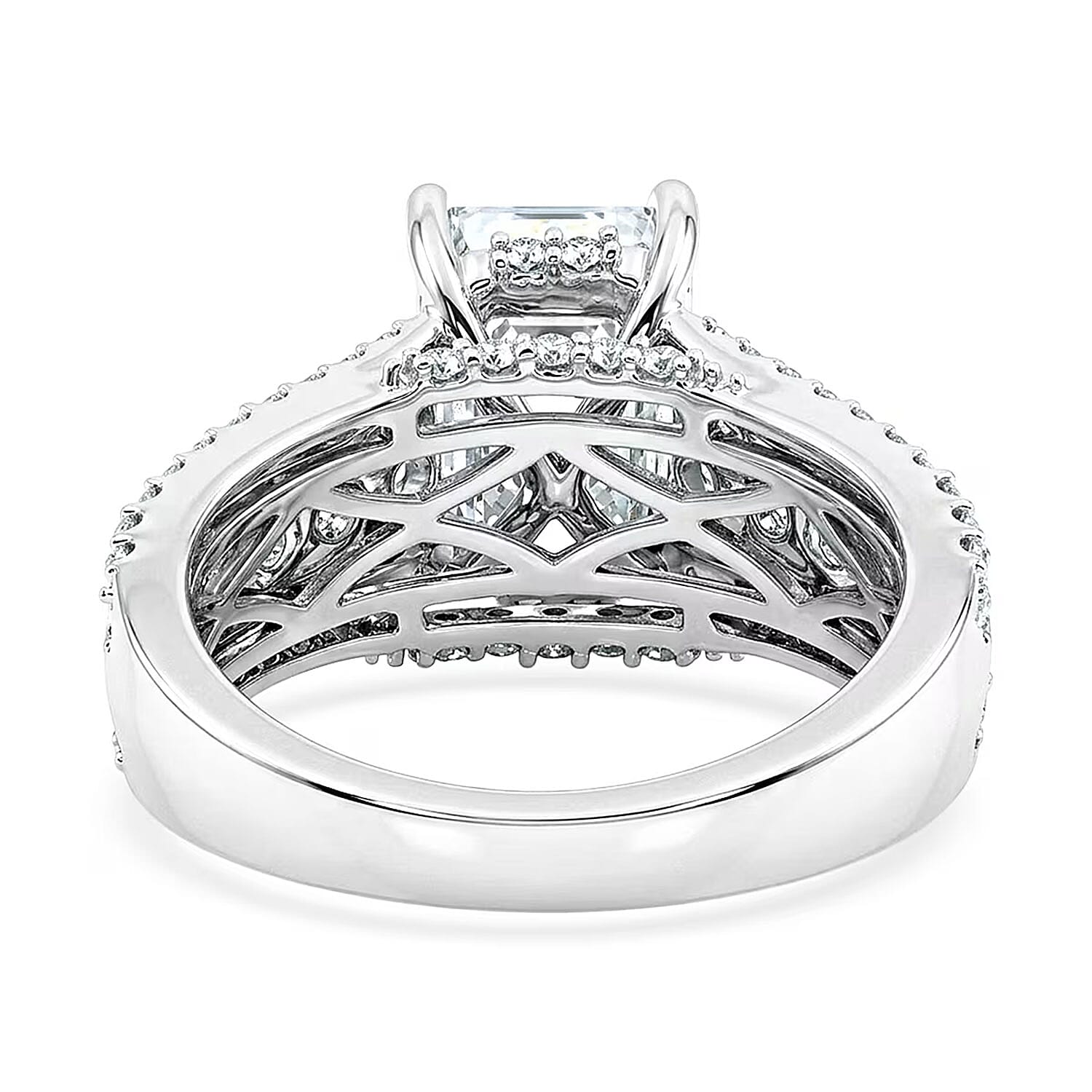 Luxuriant Lab Grown Diamond 5.00 ctw Engagement Ring in 14K White Gold (Size  6.0)  7.0 Grams