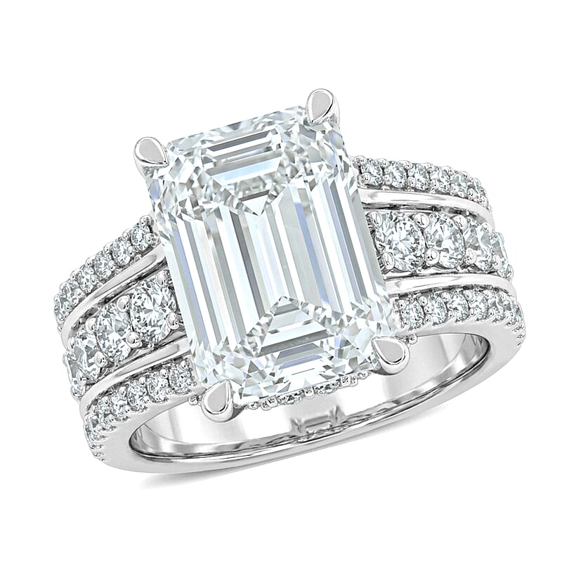 Luxuriant Lab Grown Diamond 5.00 ctw Engagement Ring in 14K White Gold (Size  6.5)  7.0 Grams
