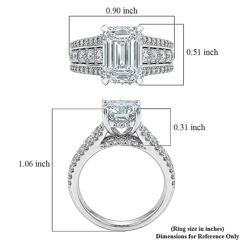 Luxuriant Lab Grown Diamond 5.00 ctw Engagement Ring in 14K White Gold (Size  6.5)  7.0 Grams