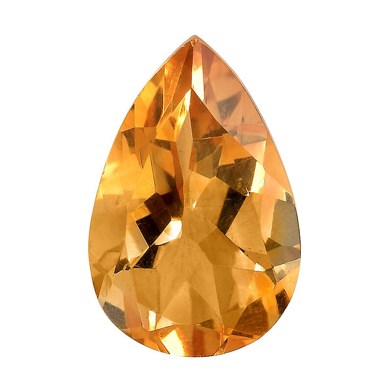Fire Wors Cut AAAA Brazilian Citrine (Pear 16x12 mm) 5.00 ctw