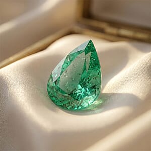 AAA Gem field Kafubu Emerald (Pear 9x7 mm) 1.00 ctw