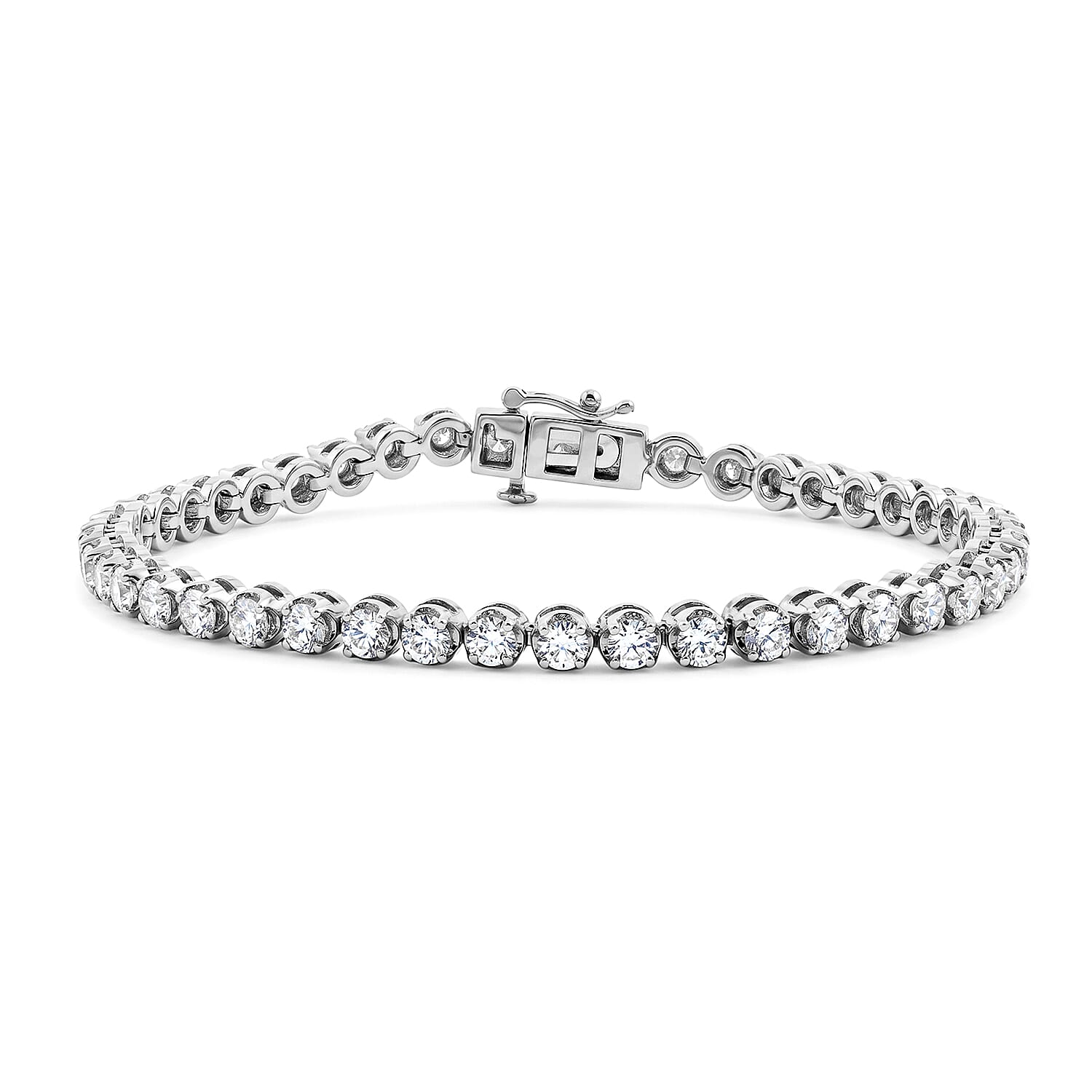 Chucks 50th Anniversary Celebration Bracelet Luxuriant Lab Grown Diamond (F-VS) 5.00 ctw Tennis Bracelet in 14K White Gold (7.00 In) 13.70 Grams