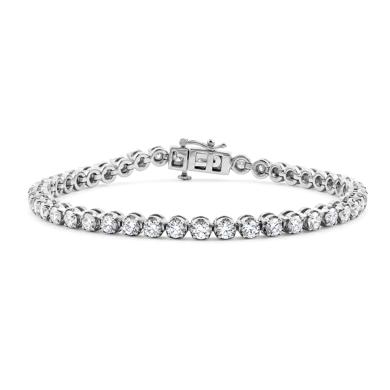 Chucks 50th Anniversary Celebration Bracelet Luxuriant Lab Grown Diamond (F-VS) 5.00 ctw Tennis Bracelet in 14K White Gold (7.00 In) 13.70 Grams