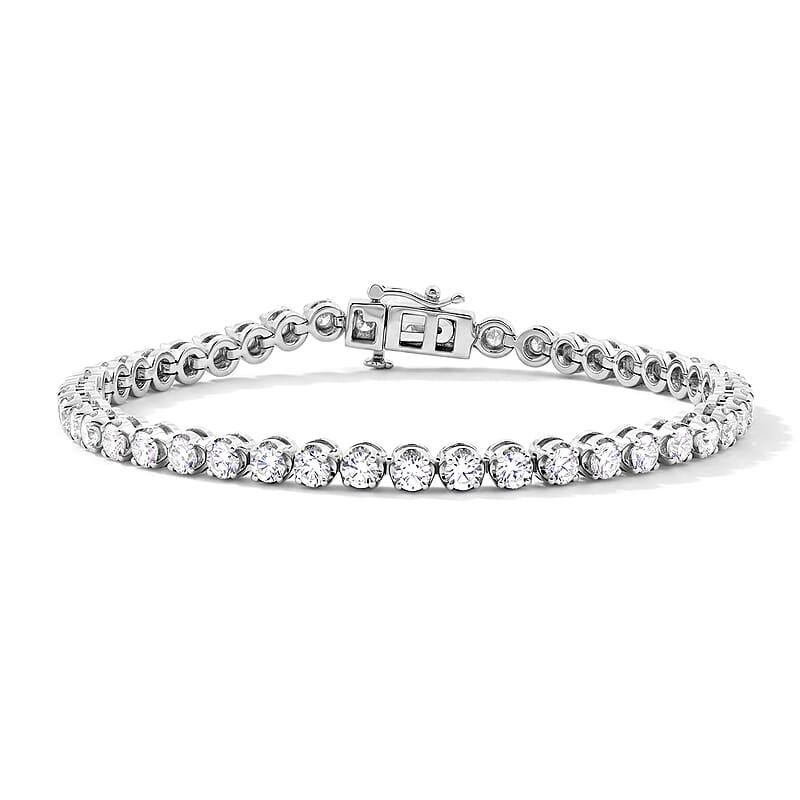 Chucks 50th Anniversary Celebration Bracelet Luxuriant Lab Grown Diamond (F-VS) 5.00 ctw Tennis Bracelet in 14K White Gold (7.00 In) 13.70 Grams