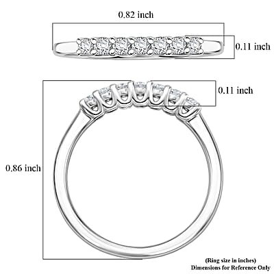 D'Joy Lab Grown Diamond I3 0.20 ctw Band Ring in Rhodium Over Sterling Silver (Size  6.0)