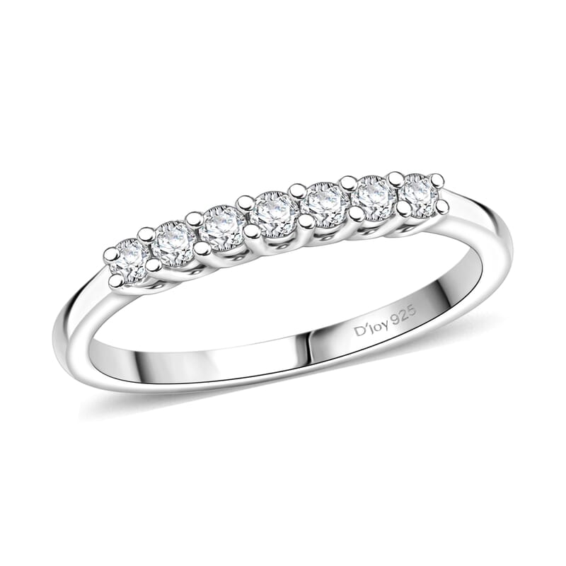Doorbuster D'Joy Lab Grown Diamond I3 0.20 ctw Band Ring in Rhodium Over Sterling Silver (Size  7.0)