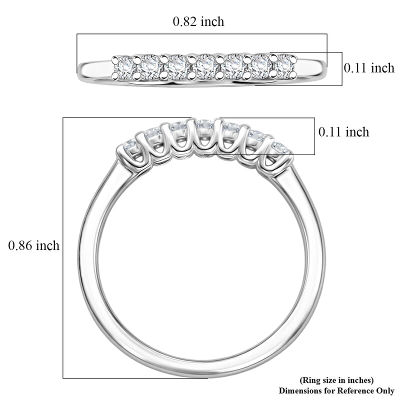 Doorbuster D'Joy Lab Grown Diamond I3 0.20 ctw Band Ring in Rhodium Over Sterling Silver (Size  7.0)