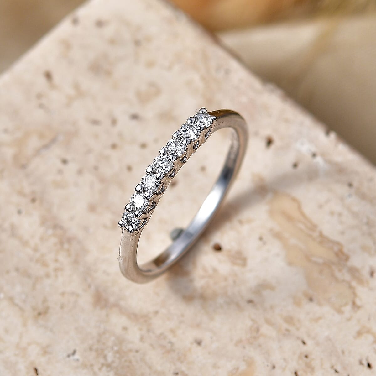D'Joy Lab Grown Diamond I3 0.20 ctw Band Ring in Rhodium Over Sterling Silver (Size  8) image number 1