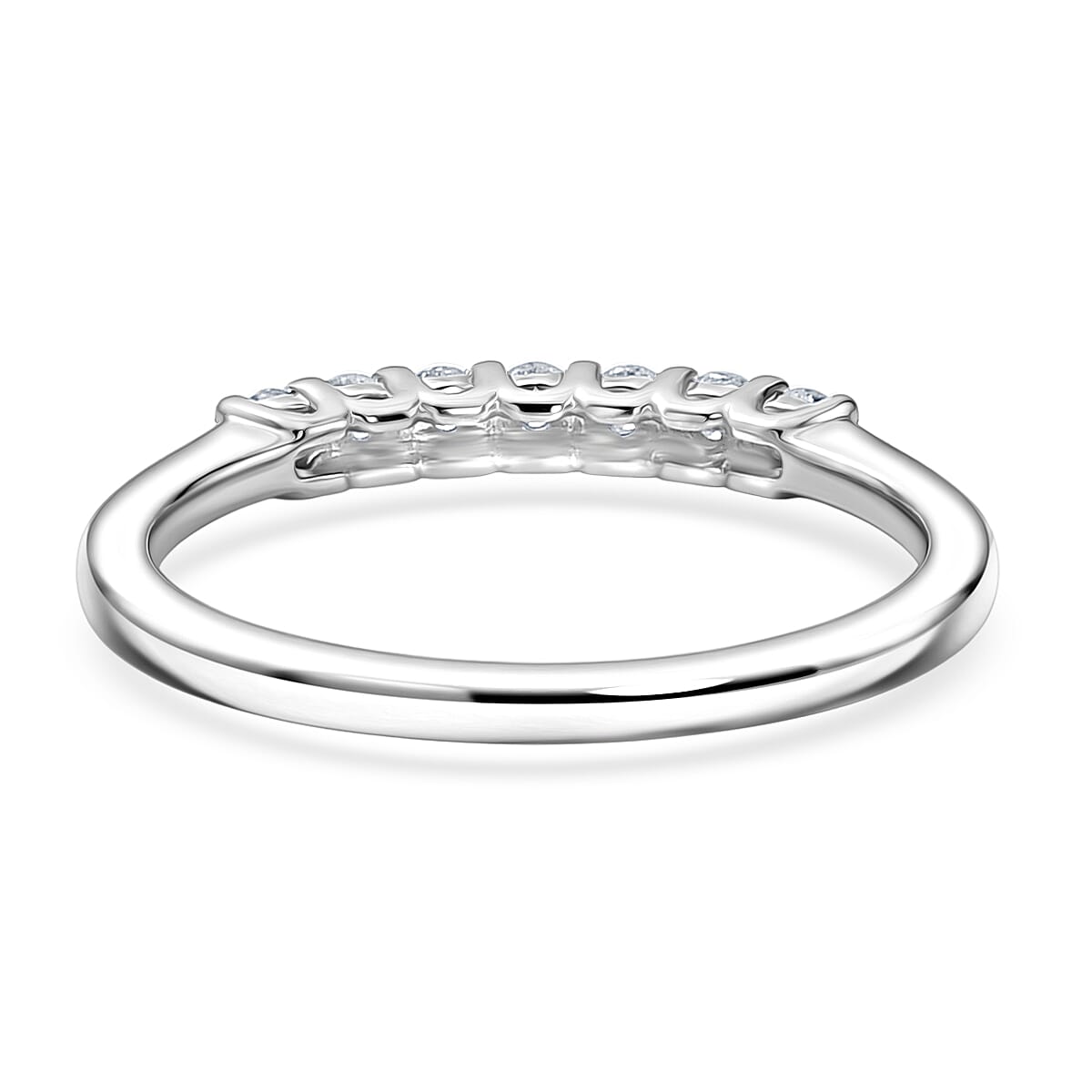 D'Joy Lab Grown Diamond I3 0.20 ctw Band Ring in Rhodium Over Sterling Silver (Size  8) image number 4
