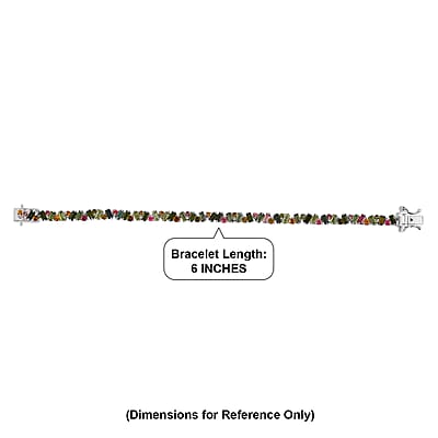 D'Joy AAA Multi-Tourmaline 6.85 ctw Spectrum Glow Bracelet in Rhodium Over Sterling Silver (6.50 In)
