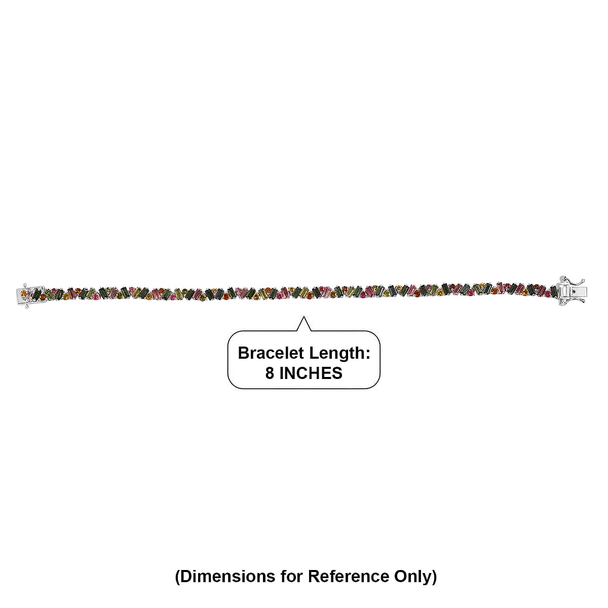 D'Joy AAA Multi-Tourmaline 8.60 ctw Spectrum Glow Bracelet in Rhodium Over Sterling Silver (8.00 In) image number 4