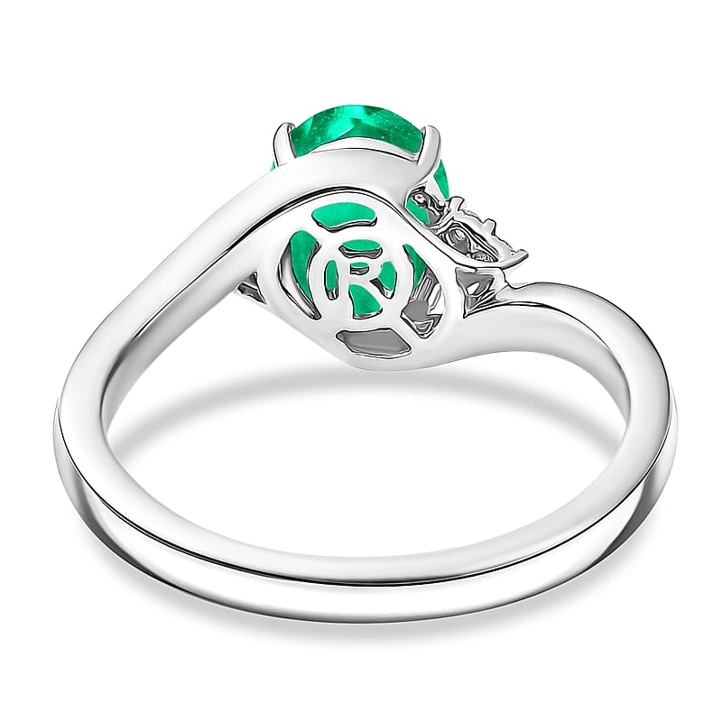 AAAA Kagem Zambian Emerald and Diamond G-H SI 2.00 ctw Ring in 18K White Gold (Size 10.0) 4.80 Grams