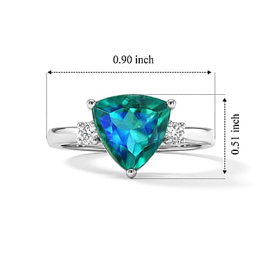 EverTrue Peacock Quartz (Triplet) and Moissanite 4.00 ctw Peacock Crown Ring in Platinum Bond (Size 5.0)