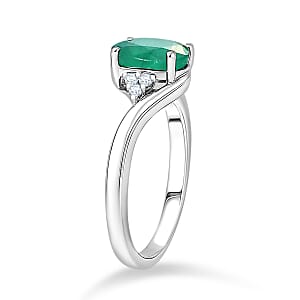 Premium Kagem Zambian Emerald and Diamond E-F VS 2.00 ctw Ring in 950 Platinum (Size 6.0) 5.80 Grams