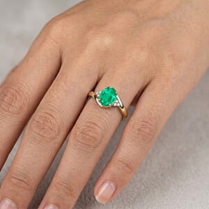 AAAA Kagem Zambian Emerald and Diamond G-H SI 2.00 ctw Ring in 18K Yellow Gold (Size 11.0) 4.80 Grams
