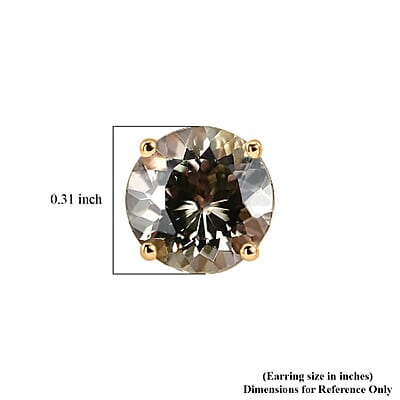 Luxoro 100 Facets AAA Turkizite 3.0 ctw Golden Autumn Glow Stud Earrings in 10K Yellow Gold