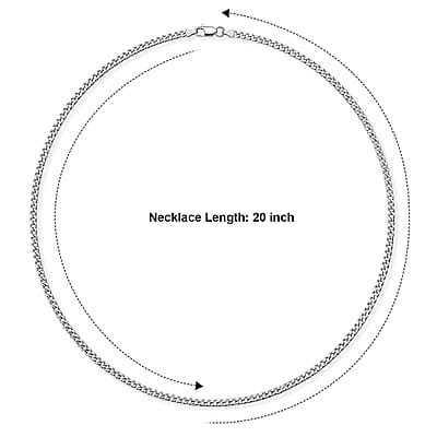 Italian Diamond-cut Cuban Chain Necklace in Sterling Silver 5.40 Grams 20 Inches