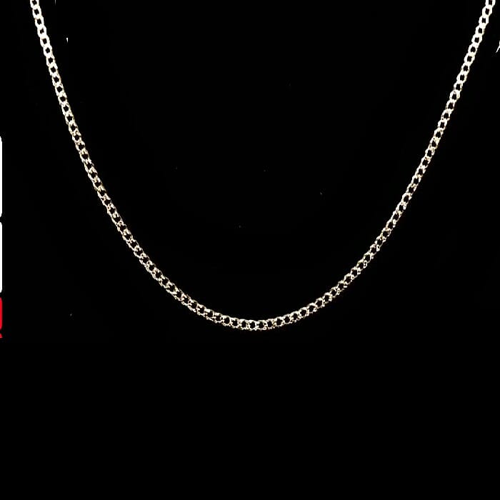 Italian Diamond-cut Cuban Chain Necklace in 14K YG and Rhodium Over Sterling Silver 5.70 Grams 20 Inches