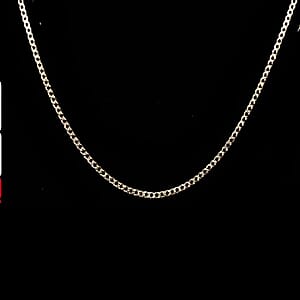 Italian Diamond-cut Cuban Chain Necklace in 14K YG and Rhodium Over Sterling Silver 5.70 Grams 20 Inches 