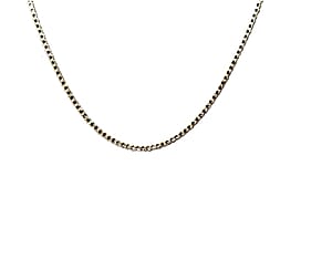 Italian Diamond-cut Cuban Chain Necklace in 14K YG and Rhodium Over Sterling Silver 5.70 Grams 20 Inches 
