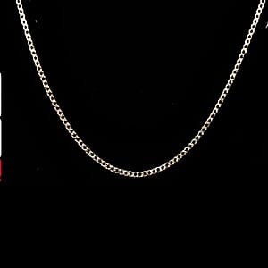 Italian Diamond-cut Cuban Chain Necklace in 14K YG and Rhodium Over Sterling Silver 6.60 Grams 24 Inches 