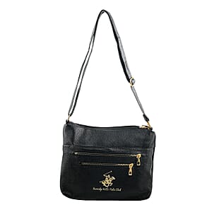 Closeout Beverly Hills Polo Club Black Faux Leather Crossbody Bag with Wallet