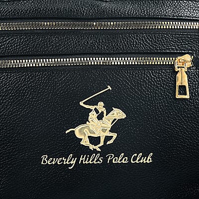 Closeout Beverly Hills Polo Club Black Faux Leather Crossbody Bag with Wallet