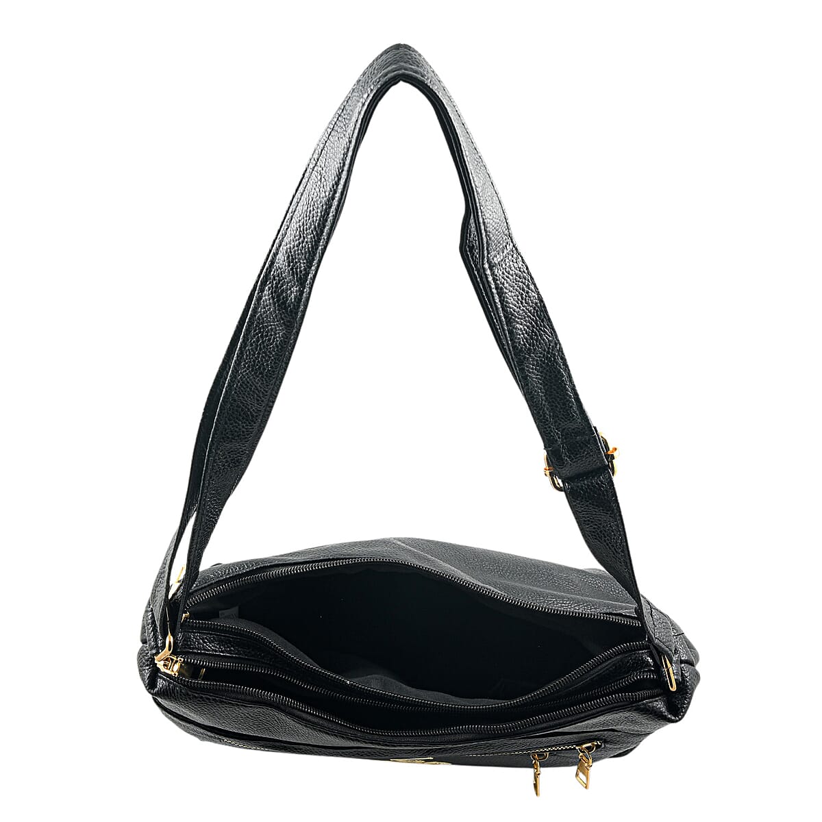 Closeout Beverly Hills Polo Club Black Faux Leather Crossbody Bag with Wallet image number 6