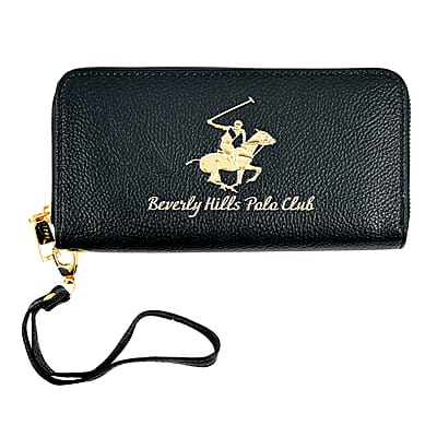 Closeout Beverly Hills Polo Club Black Faux Leather Crossbody Bag with Wallet