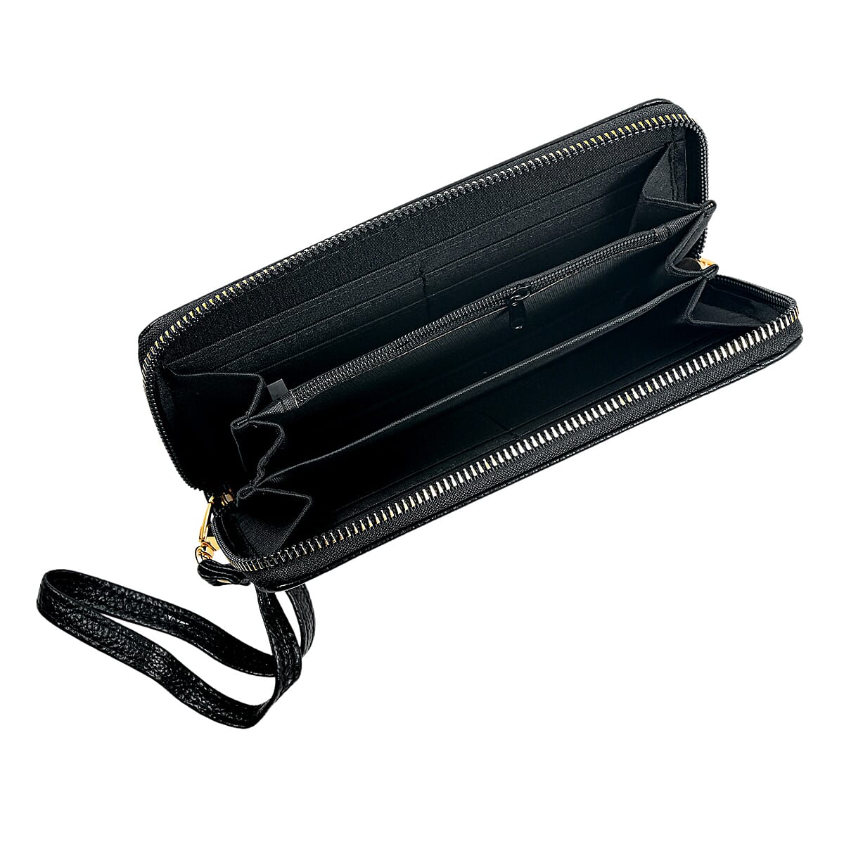 Closeout Beverly Hills Polo Club Black Faux Leather Crossbody Bag with Wallet image number 8