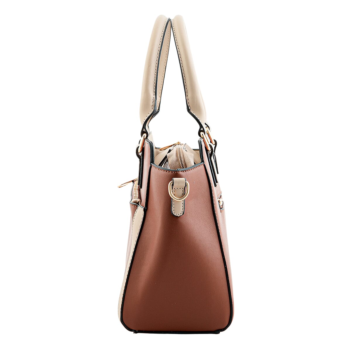 Closeout Beverly Hills Polo Club Brown Faux Leather Logo Satchel image number 2