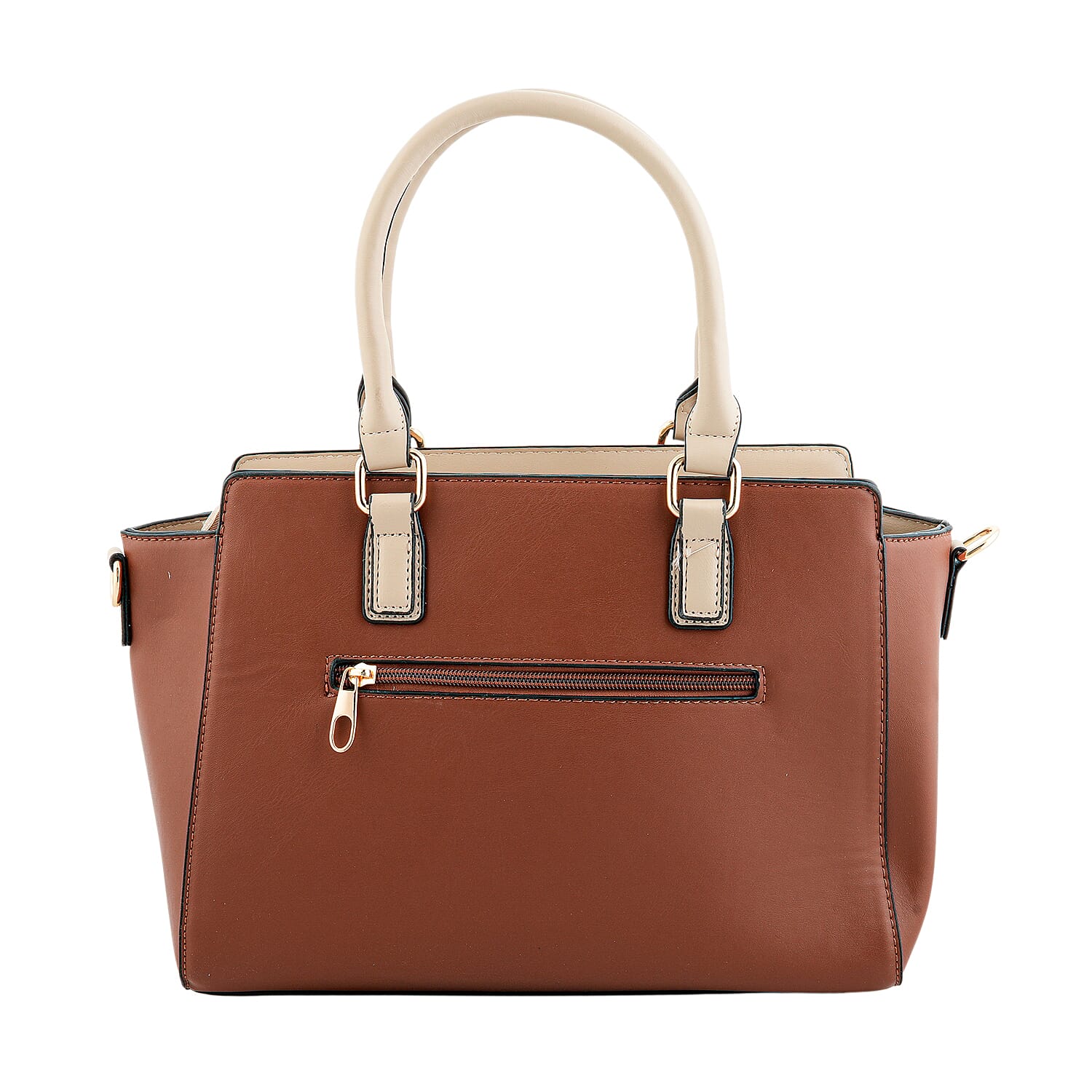 Closeout Beverly Hills Polo Club Brown Faux Leather Logo Satchel