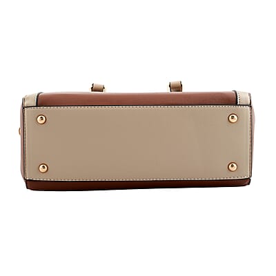 Closeout Beverly Hills Polo Club Brown Faux Leather Logo Satchel