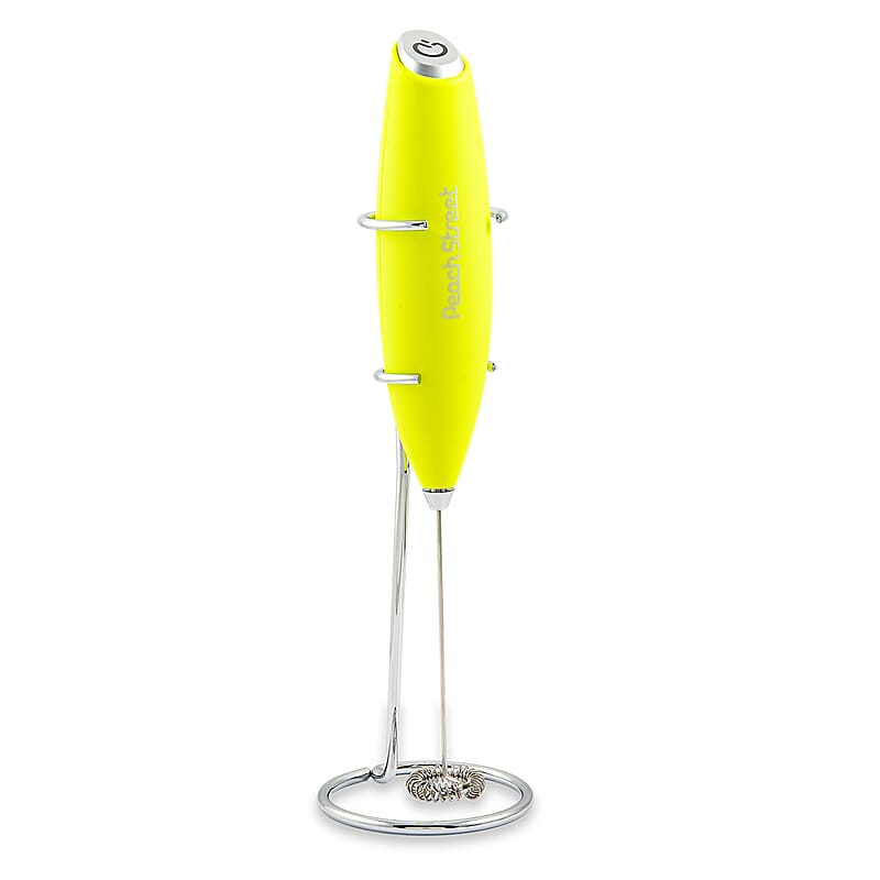 Peach Street Milk Frother with Stand in Lime Green