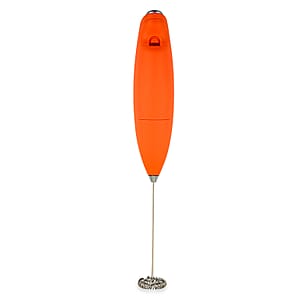Peach Street Milk Frother with Stand in Orange