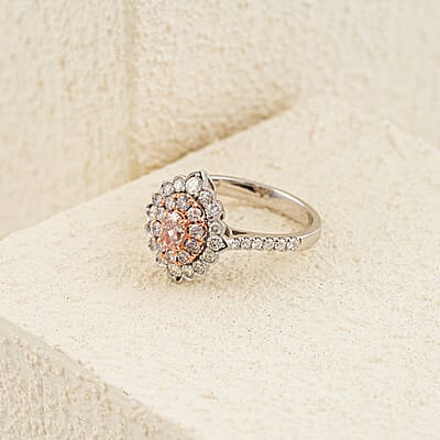 Modani Natural Pink and White Diamond VS1 1.13 ctw Ring in 14K White and Rose Gold (Size 5.0)