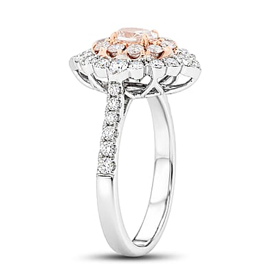 Modani Natural Pink and White Diamond VS1 1.13 ctw Ring in 14K White and Rose Gold (Size 5.0)