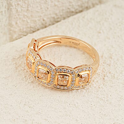 Modani Natural Yellow and White Diamond VS1 1.93 ctw Ring in 14K White and Yellow Gold (Size 5.0)