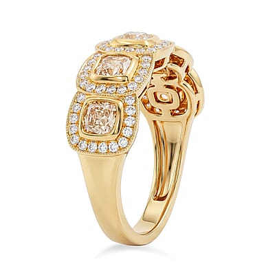 Modani Natural Yellow and White Diamond VS1 1.93 ctw Ring in 14K White and Yellow Gold (Size 5.0)