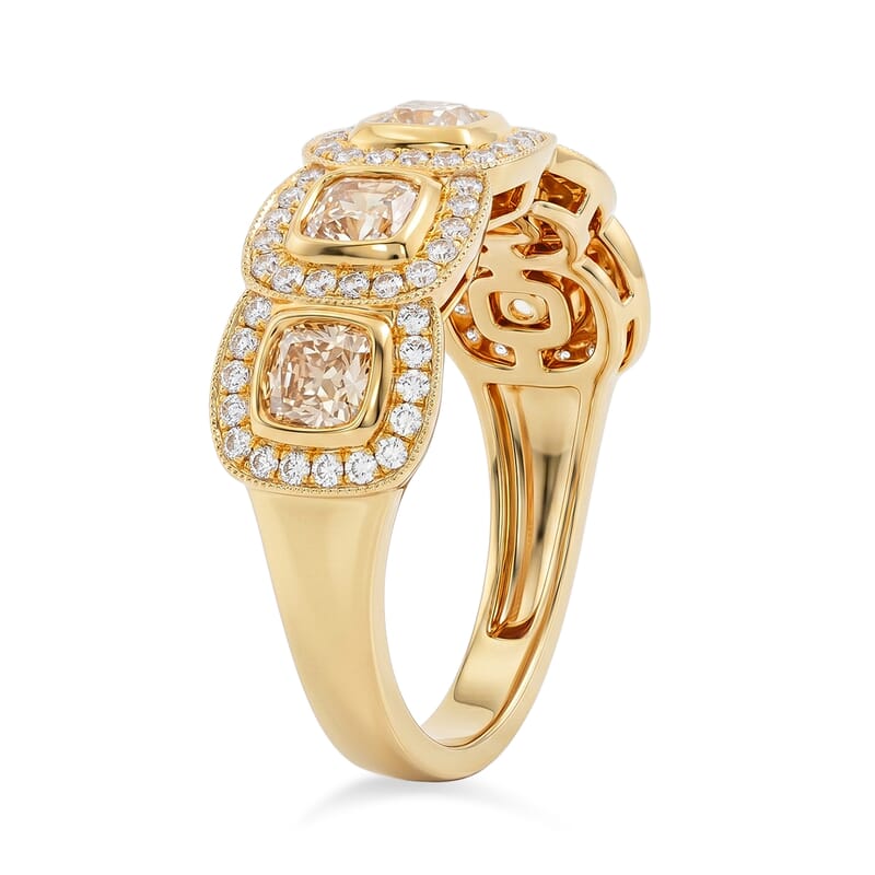 Modani Natural Yellow and White Diamond VS1 1.93 ctw Ring in 14K White and Yellow Gold (Size 7.0)