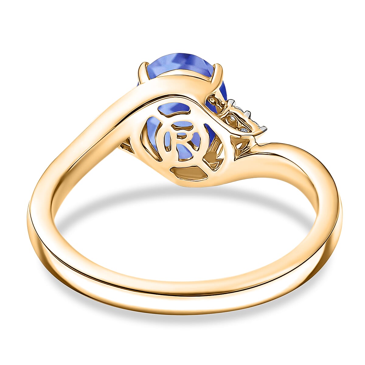 Premium Tanzanite and Diamond I1 2.10 ctw Ring in 14K Yellow Gold (Size 7.5) 4.20 Grams image number 4