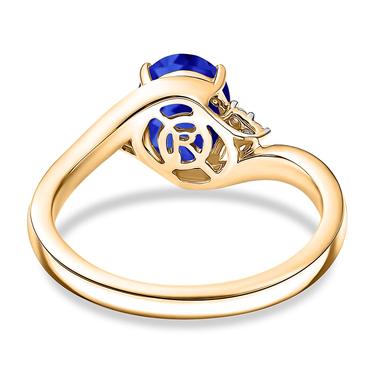 AAAA Tanzanite and Diamond I1 2.10 ctw Ring in 14K Yellow Gold (Size 6.0) 4.20 Grams image number 4