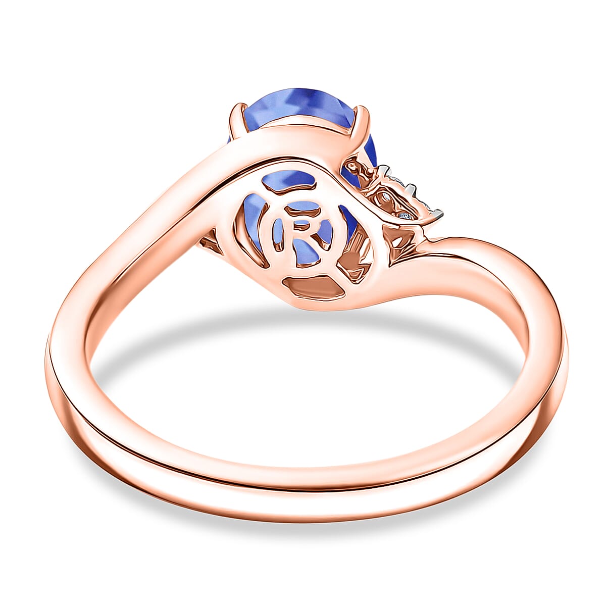 Premium Tanzanite and Diamond I1 2.10 ctw Ring in 14K Rose Gold (Size 10.5) 4.20 Grams image number 4