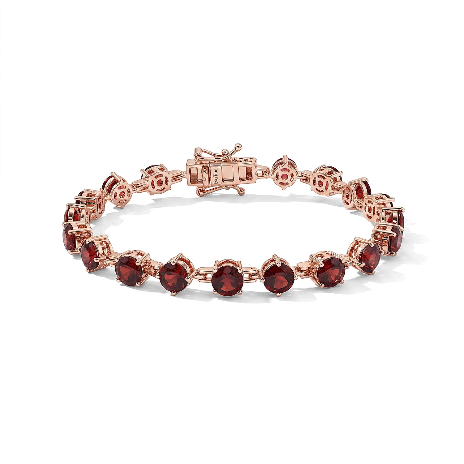 EverTrue Mozambique Garnet 10.40 ctw Bracelet in 18K RG Plated (6.50 In)